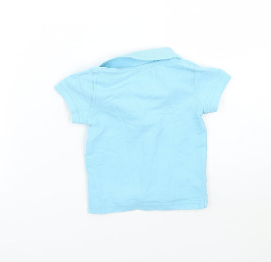 grain de ble Boys Blue Basic Polo Size 12-18 Months