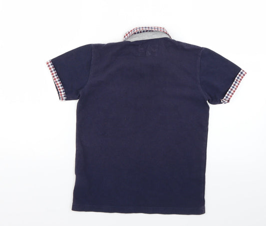 Debenhams Girls Blue Check Basic Polo Size 9-10 Years
