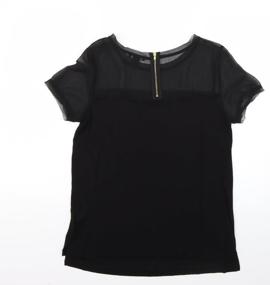 Womens UK Size M H&M Black Basic Blouse