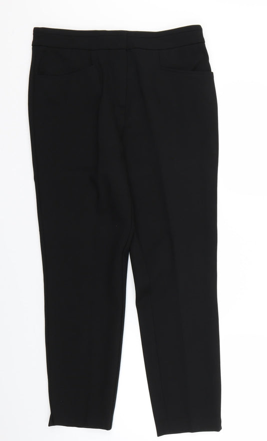 Womens UK Size 12 Soon Regular Fit Chino Black Trousers
