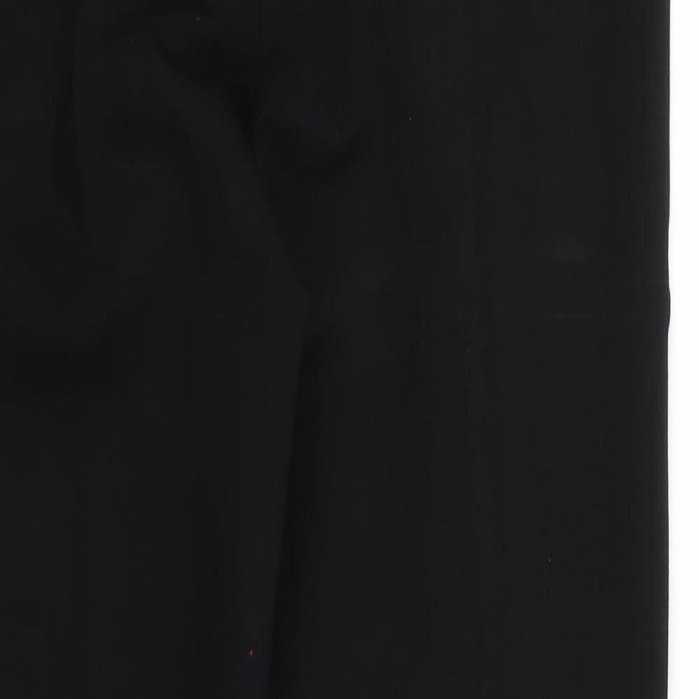 Brand and care label for Soon women’s black chino trousers, size UK 12, 23-inch leg