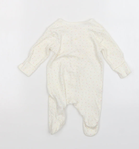 Earlydays Girls White Polka Dot Babygrow One-Piece Size Newborn