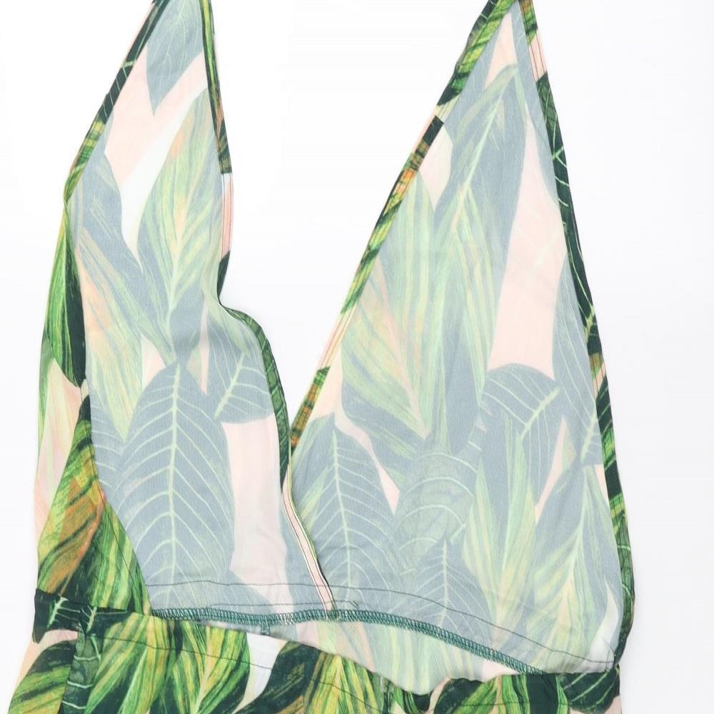 Womens UK Size S Zaful Green Basic Blouse