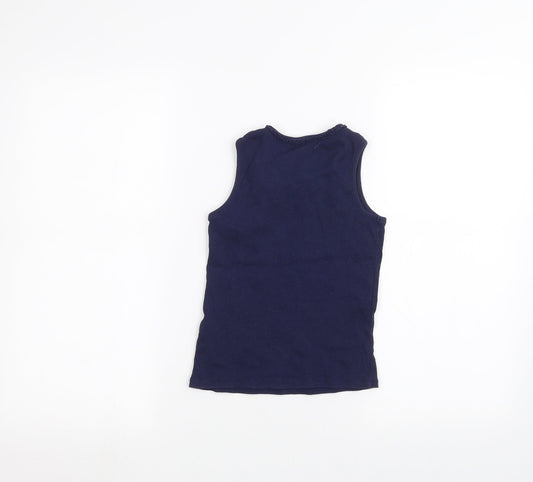 George Girls Blue Basic T-Shirt Size 7-8 Years