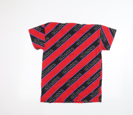 ellesse Womens Red Striped Basic T-Shirt Size 8