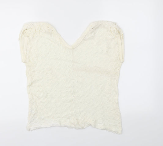 Womens UK Size M Preworn White Basic Blouse