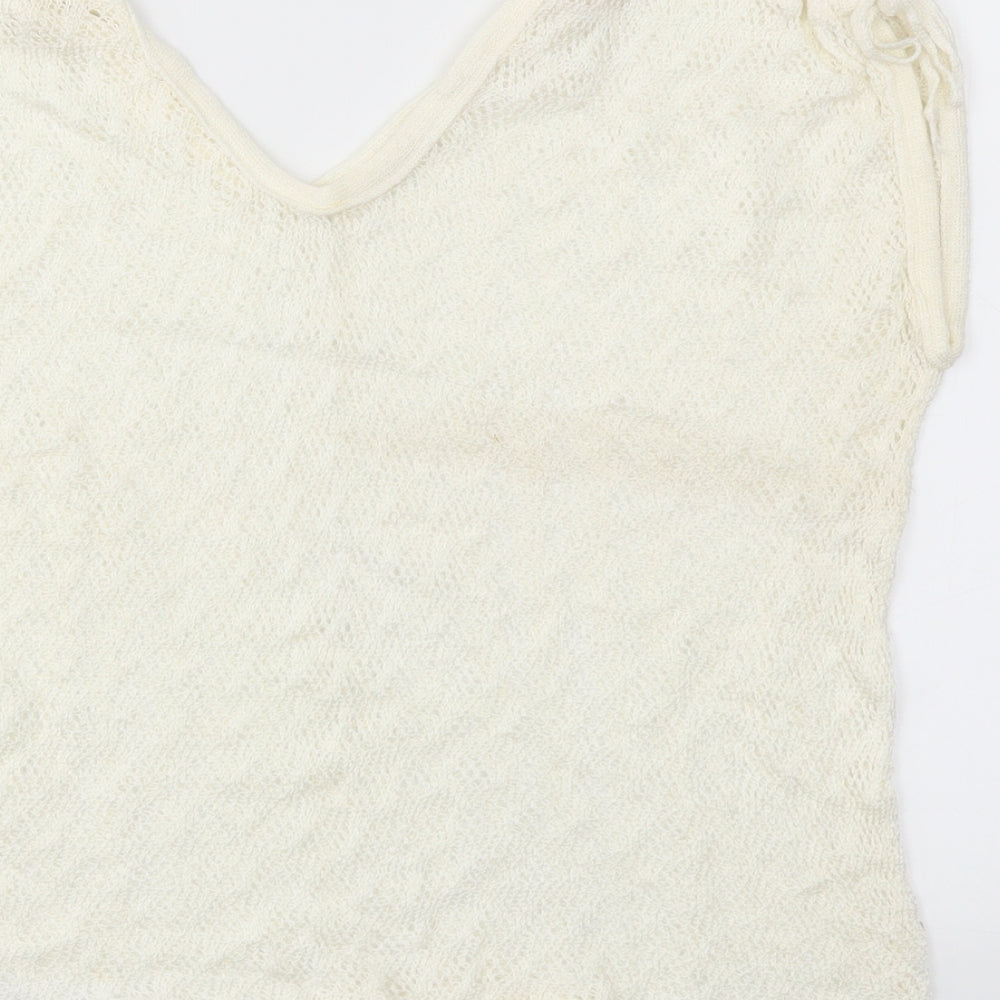 Womens UK Size M Preworn White Basic Blouse