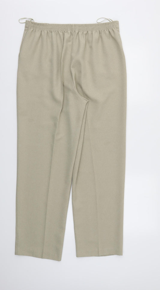 BM Womens Beige Trousers Size 16 L29 in - Elastic Waist Band