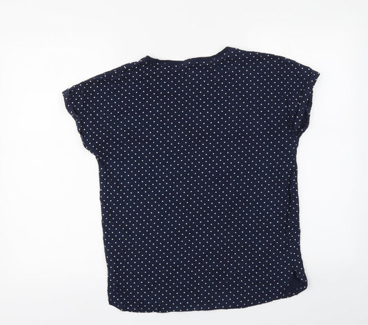Nutmeg Womens Blue Polka Dot Top Pyjama Top Size 8