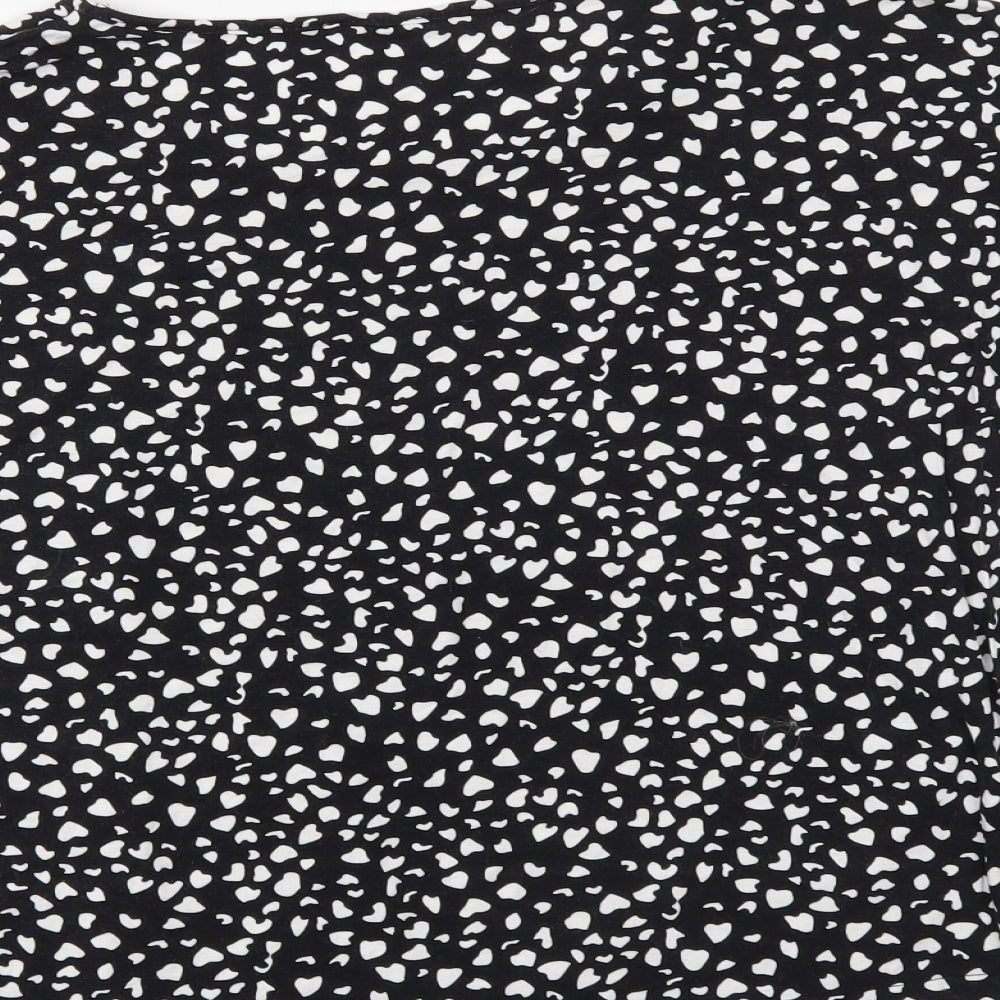 George Womens Black Polka Dot Basic Blouse Size 14