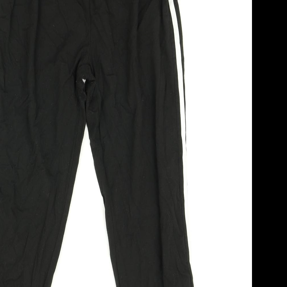 SheIn Womens Black Striped Jogger Trousers Size M L28 in