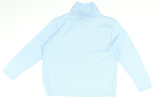 Womens UK Size L Preworn Blue Pullover Jumper