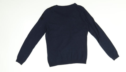 He Loves me He Loves me not Womens Blue Pullover Jumper Size 10