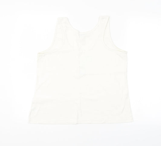 Womens UK Size 16 Pretty Secrets White Basic Tank