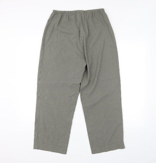 Share Womens Green Check Trousers Size 16 L28 in