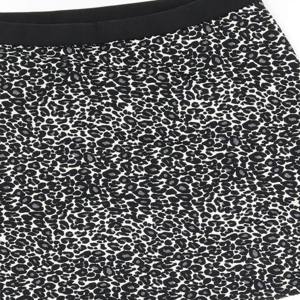 George Womens Black Animal Print A-Line Skirt Size 10