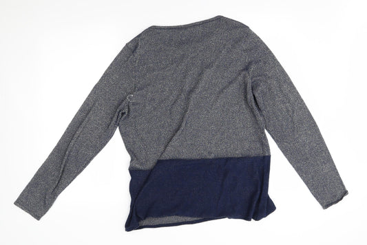 acenye Womens Grey Pullover Jumper Size L