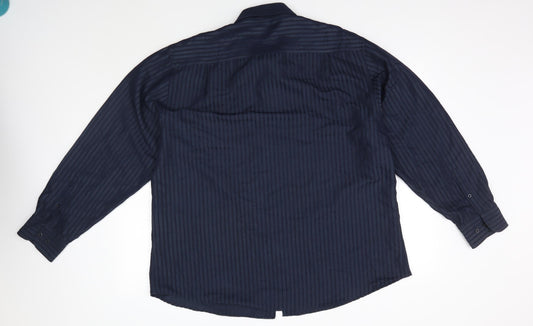 Mens UK Size XL greenwoods Blue Button-Up Long Sleeve Casual Shirt