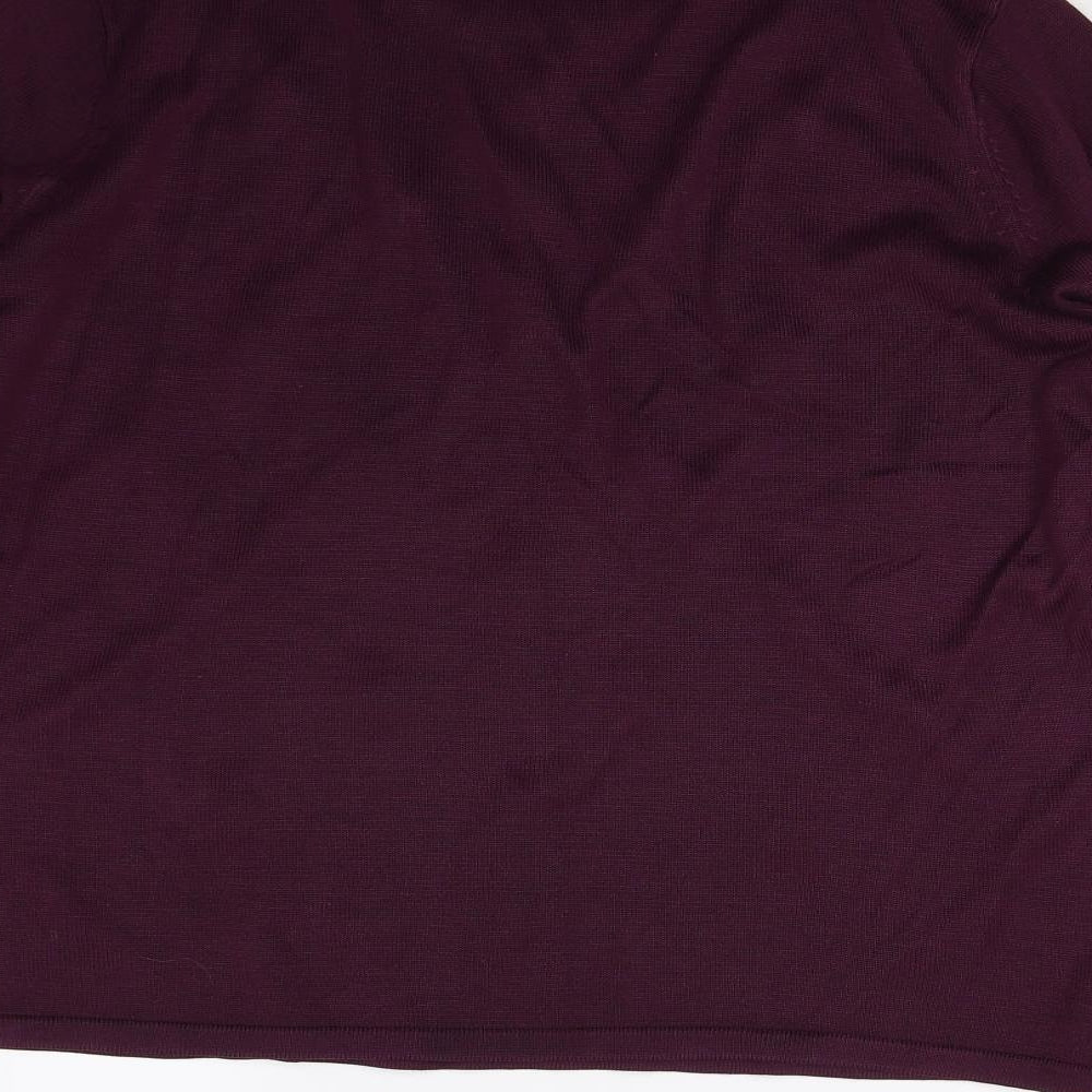 BM Collection Womens Purple Knit Pullover Jumper Size M