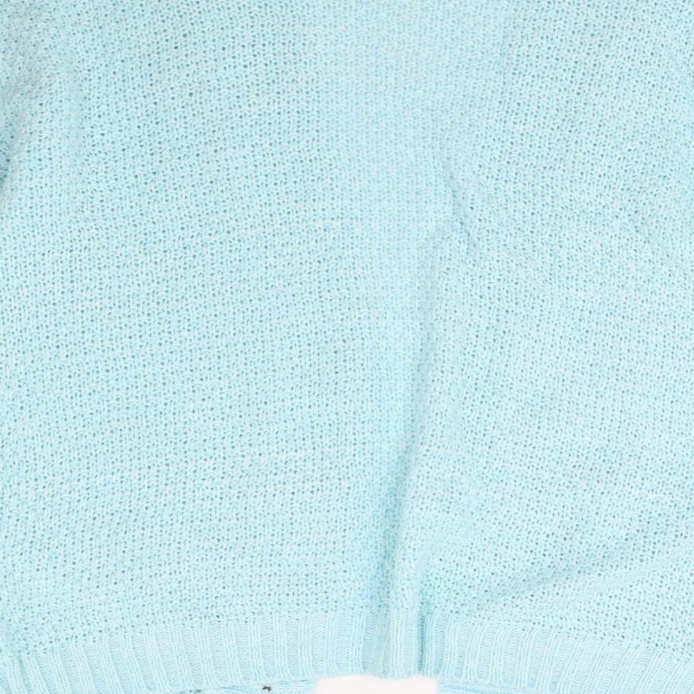 Womens UK Size L Preworn Blue Cardigan Jumper