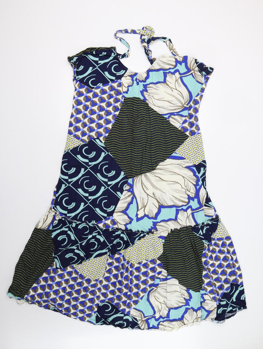 Next Womens Blue Geometric Shift Size 14