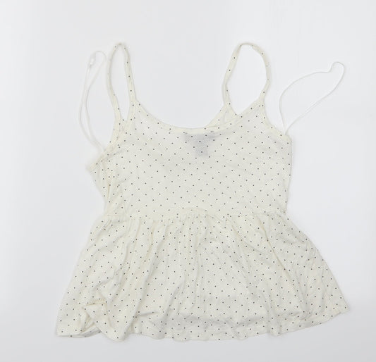Primark Womens Ivory Polka Dot Camisole T-Shirt Size 4