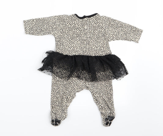 Preworn Girls Multicoloured Animal Print Catsuit One-Piece - Cat Face -