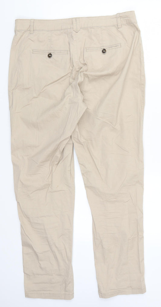Yessica Womens Beige Trousers Size 12 L28 in
