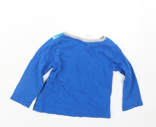 Preworn Boys Blue Geometric Babydoll Pyjama Top Size 18-24 Months