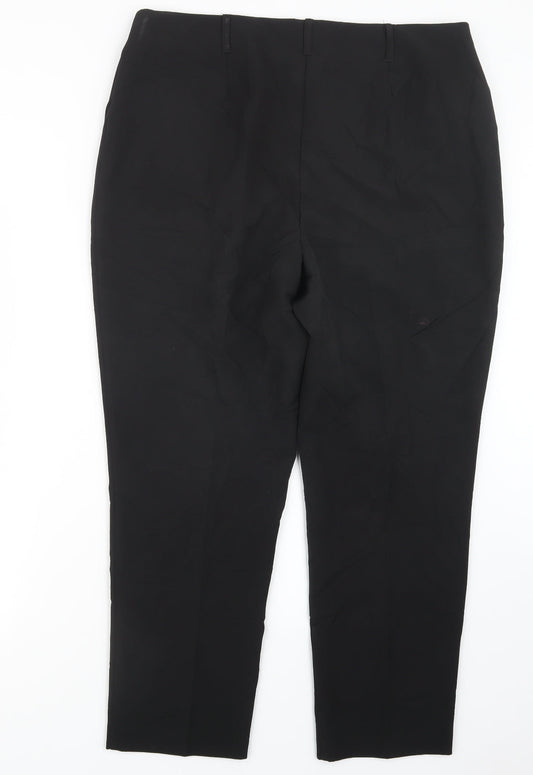 Womens UK Size 16 M&Co Regular Fit Black Trousers