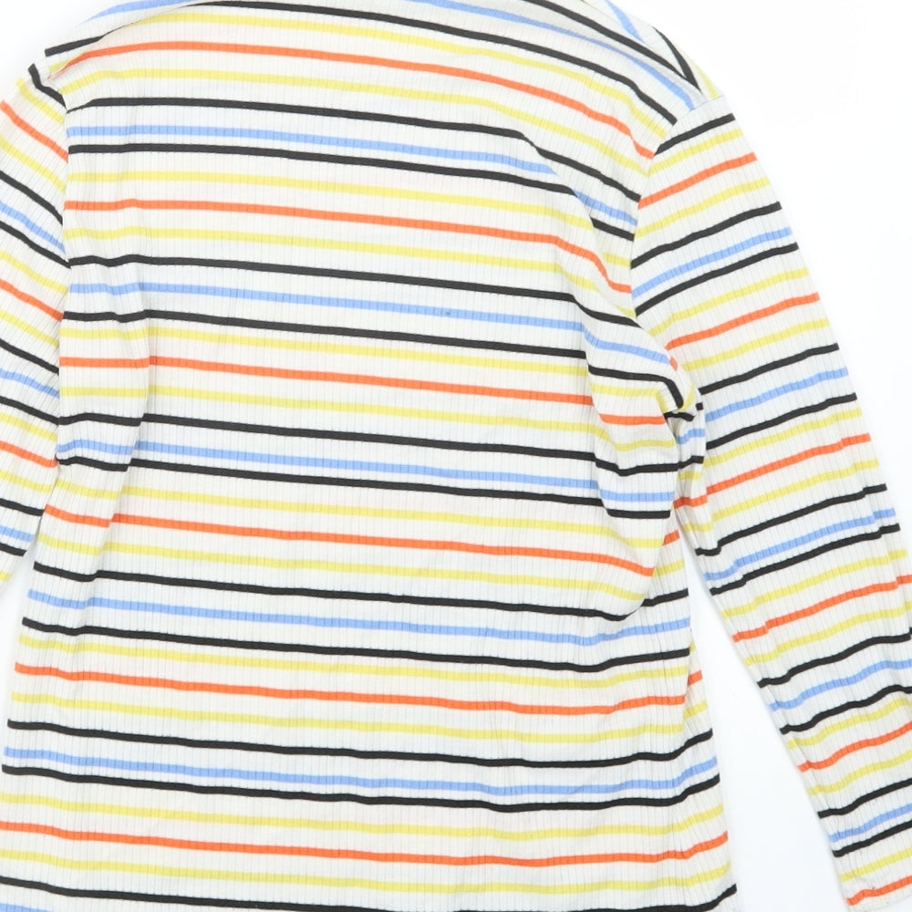 George Womens Blue Striped Basic T-Shirt Size 12