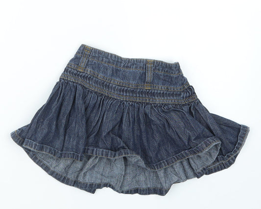Additional front view of Adams Kids girls’ blue denim a-line skirt, size 3, years
