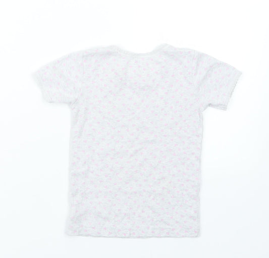 Primark Girls Grey Geometric Top Pyjama Top Size 3-4 Years