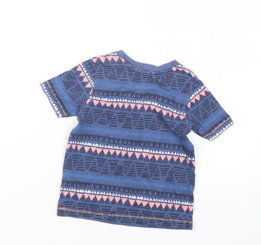 George Girls Blue Geometric Basic T-Shirt Size 18-24 Months