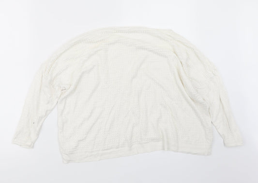 Womens UK Size M Stradivarius White Pullover Jumper