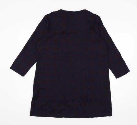Isle Womens Blue Plaid Mini Size 14