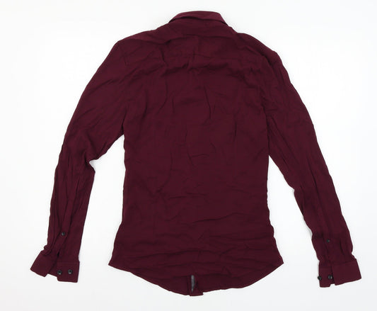 ASOS Womens Purple Basic Button-Up Size S