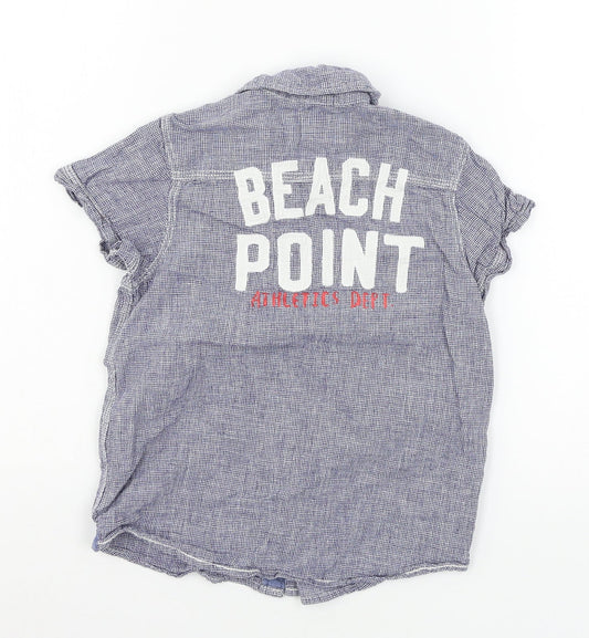 H&M Boys Blue Check Basic Button-Up Size 7 Years - Beach Point