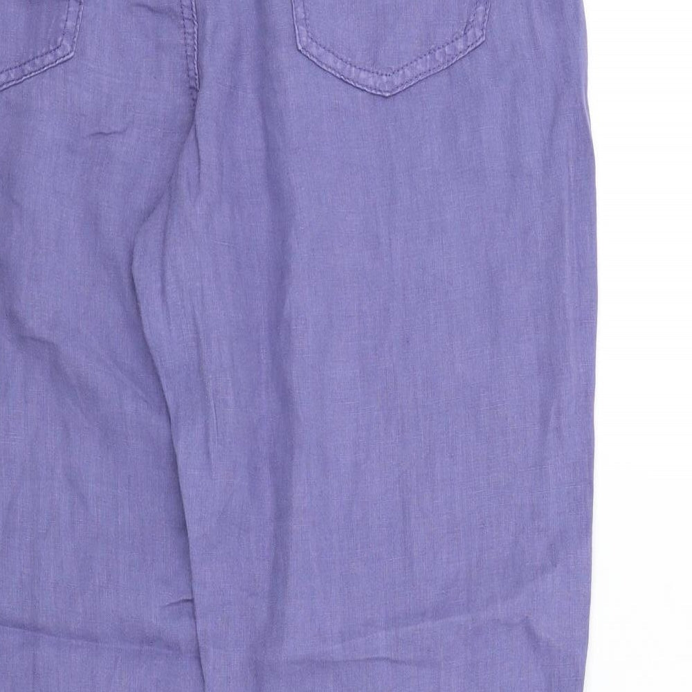 Womens UK Size 12 M&S Regular Fit Blue Trousers
