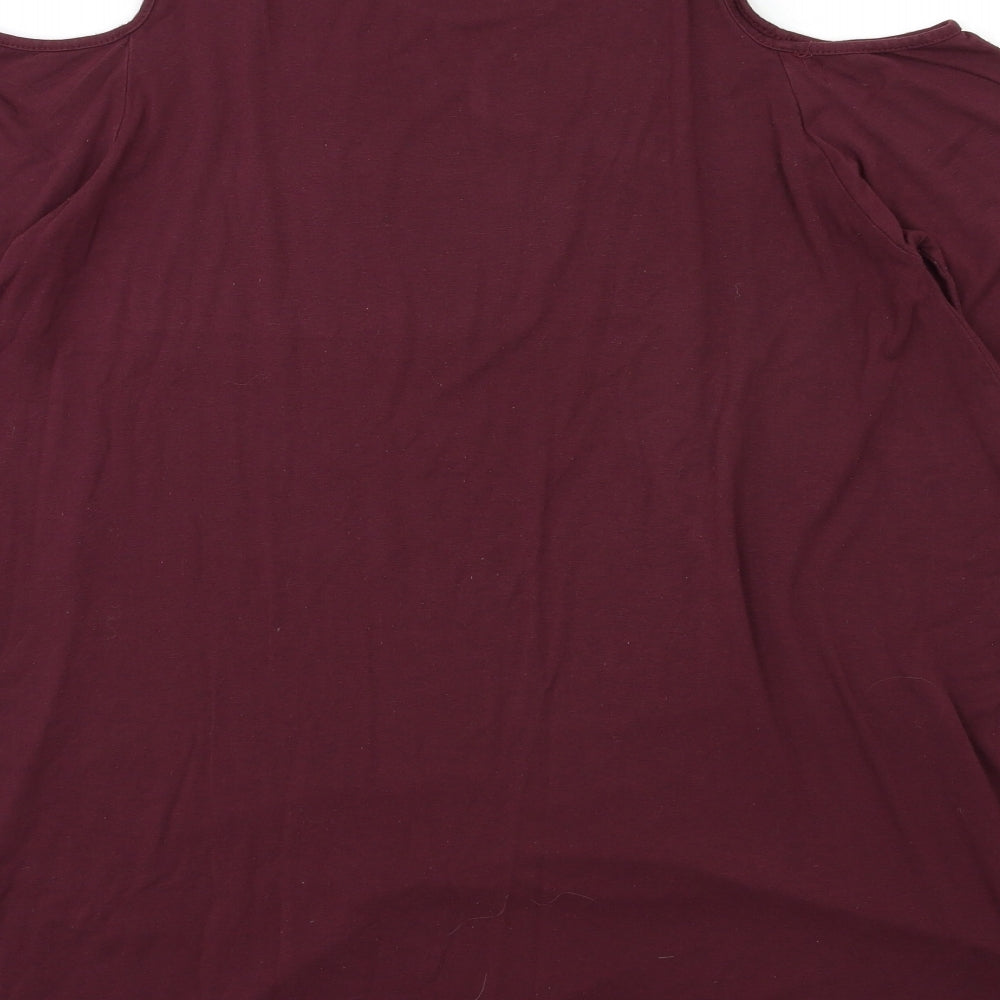 Womens UK Size 10 Apricot Red Basic T-Shirt