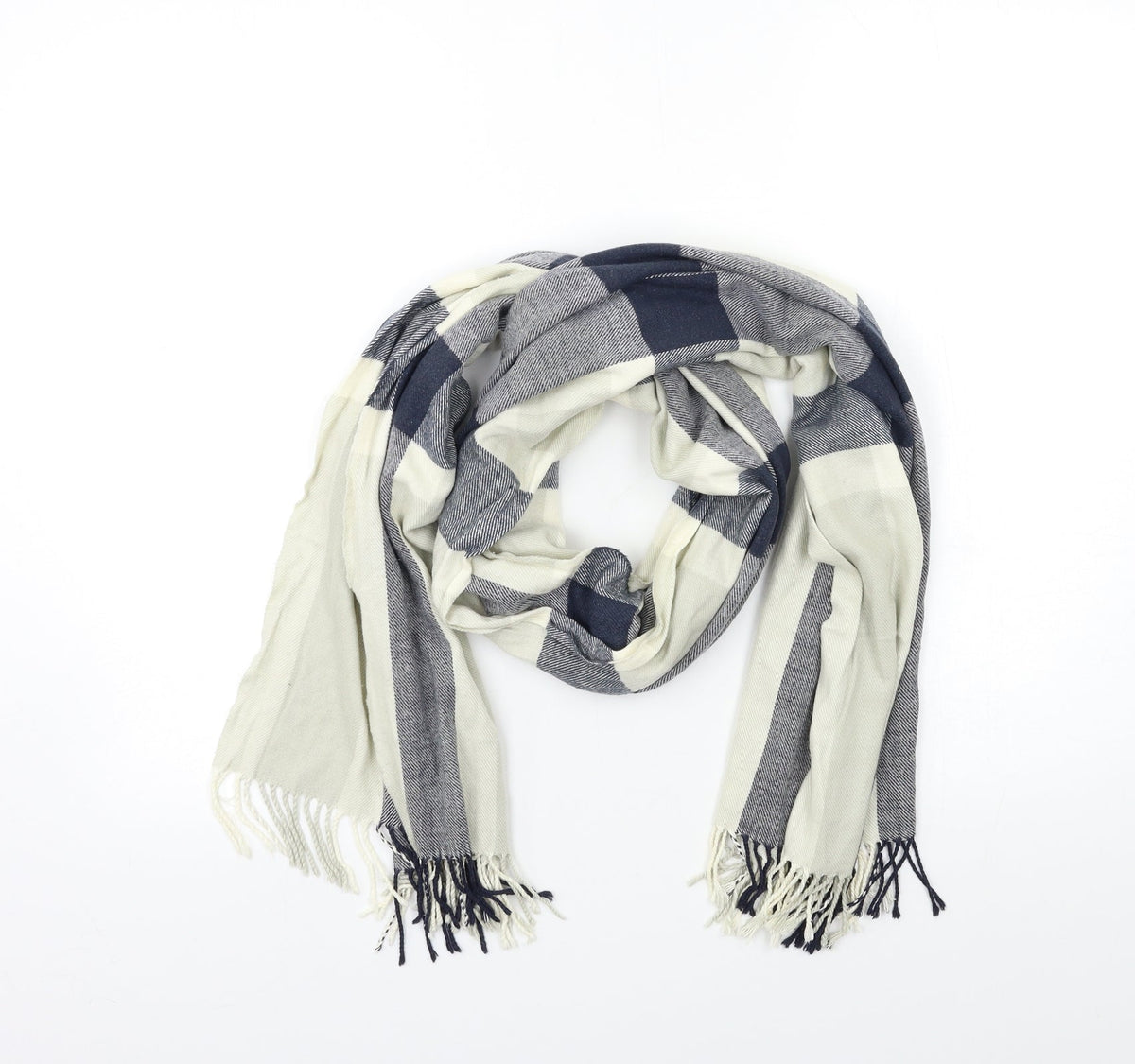 Preworn Womens Blue Check Scarf