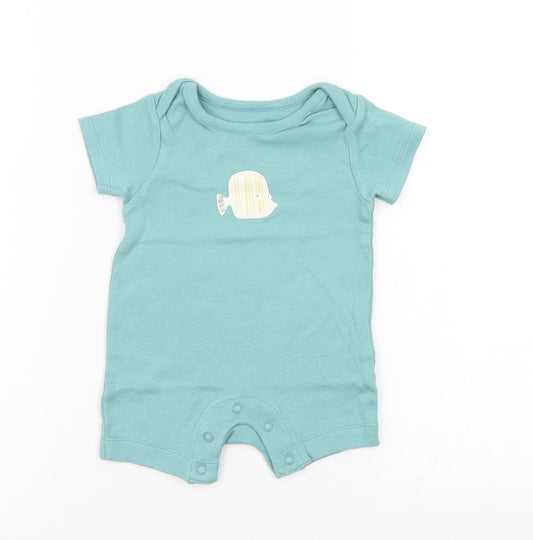 M&S Boys Green Babygrow One-Piece Size 0-3 Months