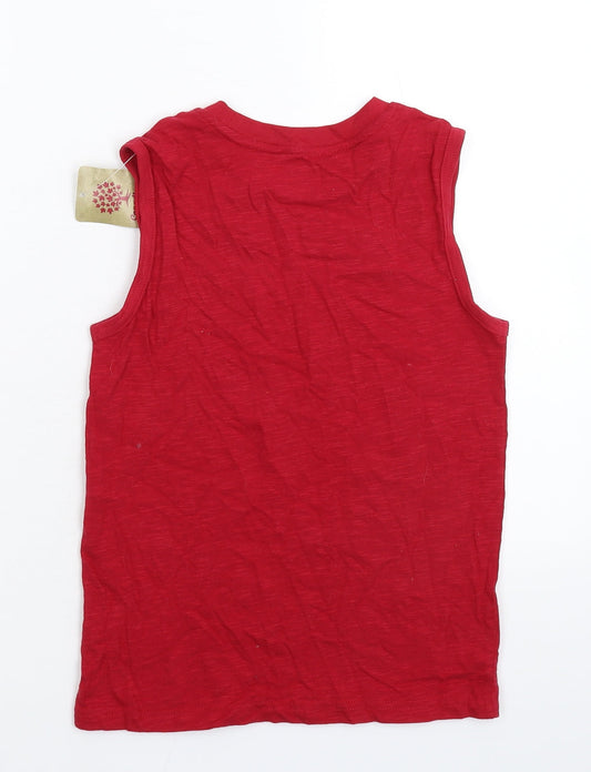 Canadiana Boys Red Basic Tank Size 7-8 Years