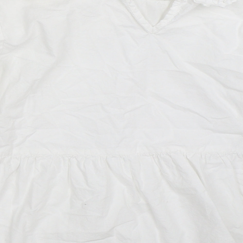 Womens UK Size 10 New Look White Basic Blouse