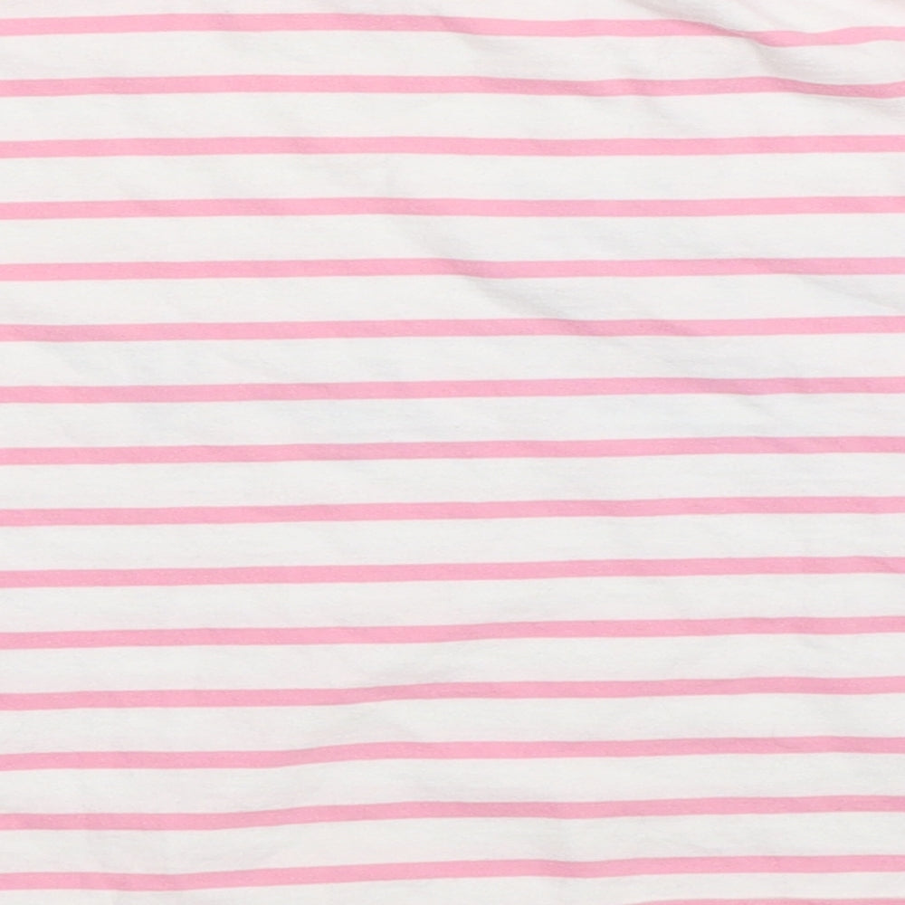 F&F Girls Pink Striped Basic T-Shirt Size 11-12 Years