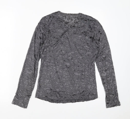 Womens UK Size M Preworn Grey Basic Blouse