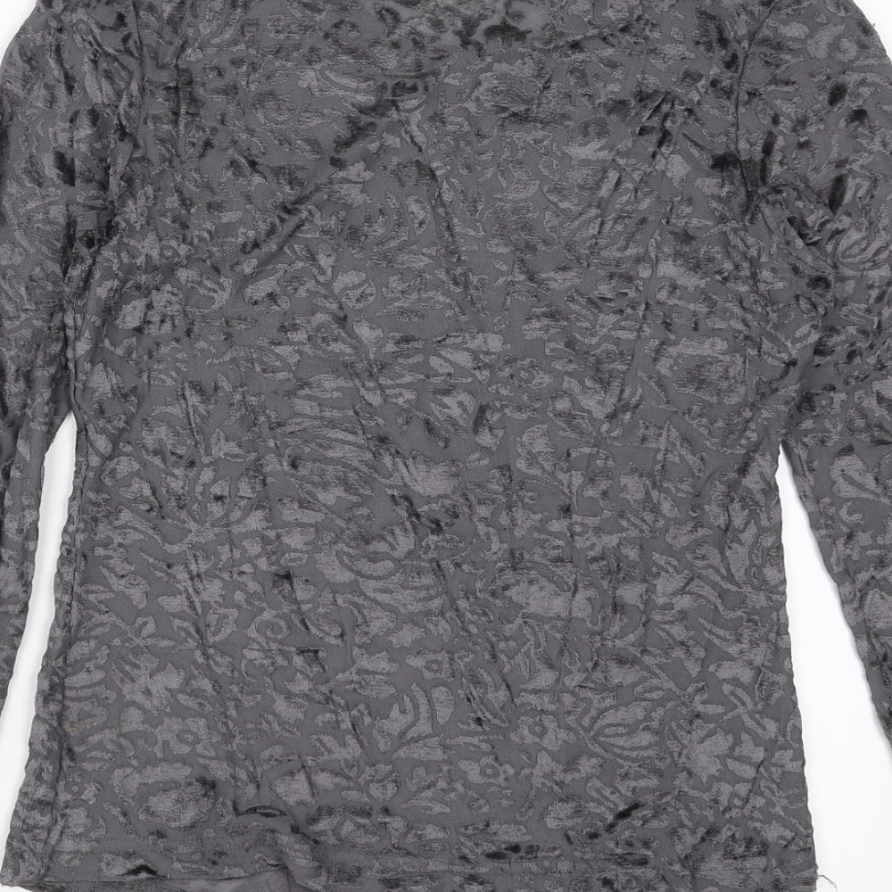 Womens UK Size M Preworn Grey Basic Blouse