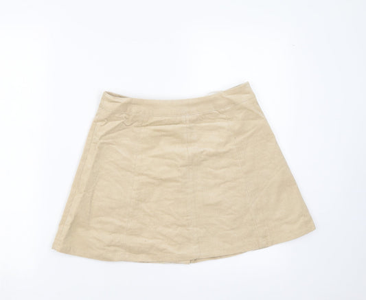 Glamorous Womens Beige  Corduroy A-Line Skirt Size S