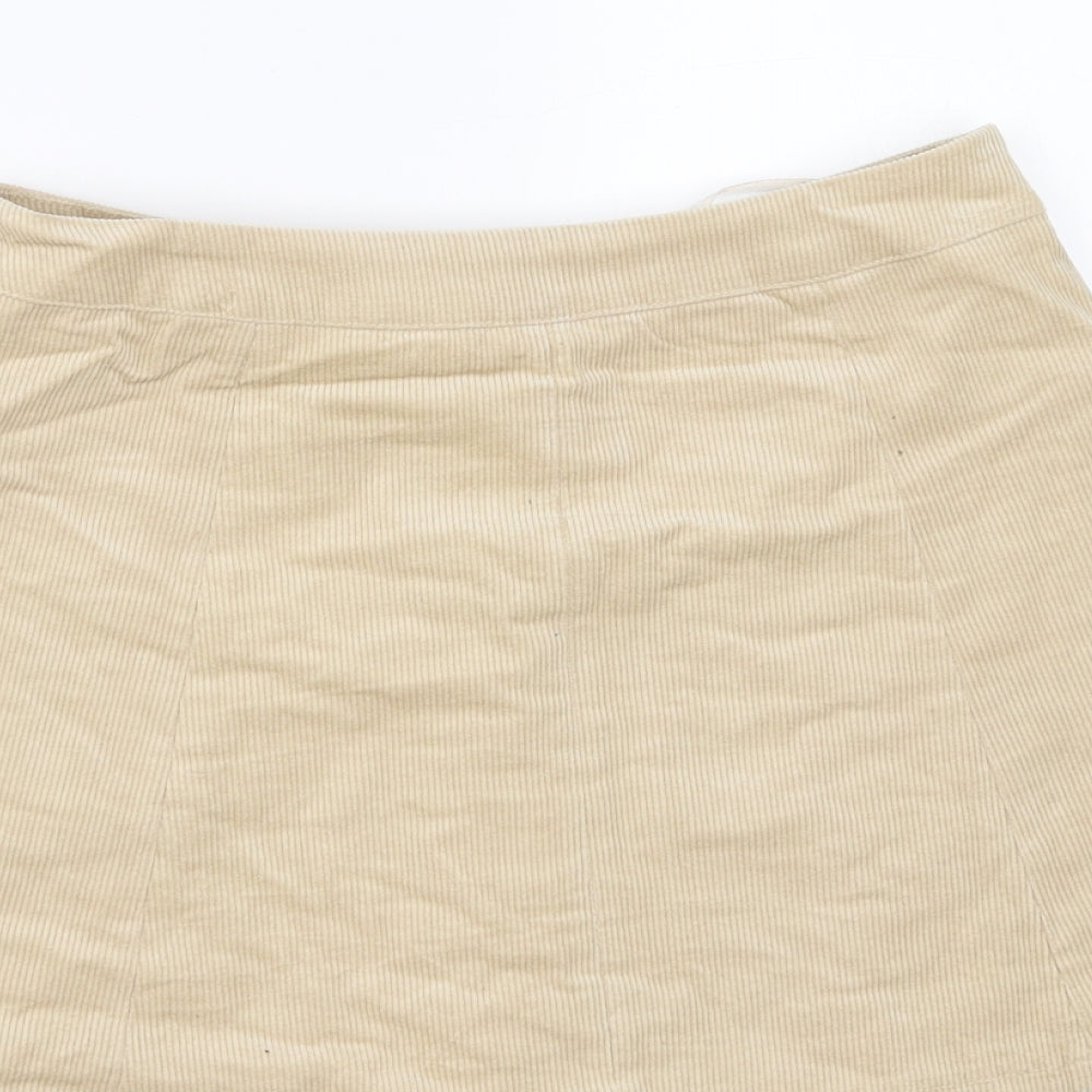 Glamorous Womens Beige  Corduroy A-Line Skirt Size S