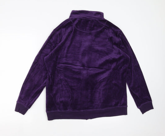 Womens UK Size XL ESMARA Purple Full Zip Jumper
